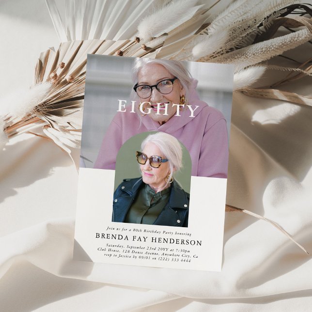 Convites 80 de Foto Mínima de na moda (Criador carregado)