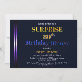 Convites 80 de Surpresa Azul e Púrpura do Marinho Moderno A