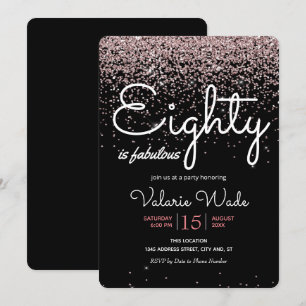 Convites 80 é uma brilhante Festa de aniversário cor-de-ros