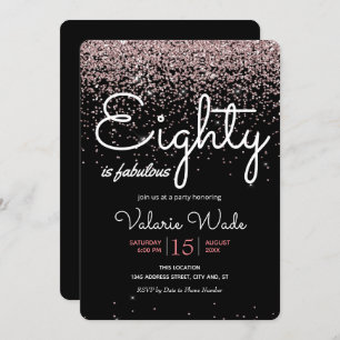 Convites 80 é uma brilhante Festa de aniversário rosa fabul