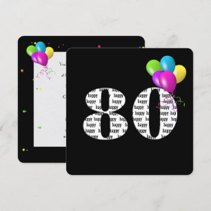 Convites 80 Festa de aniversário com grupo de balão