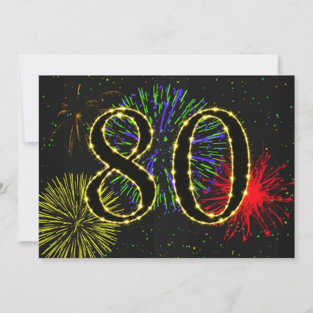 Convites 80 festa de aniversário convidada (Frente)