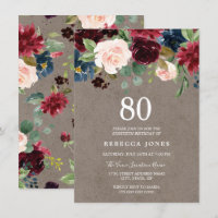 80 Floral de Vinho Vermelho