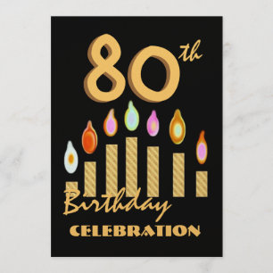 Convites 80 - o 89th ouro da festa de aniversário Candles 