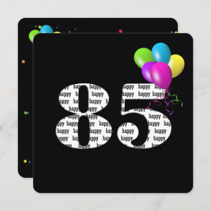 Convites 85ª Festa de aniversário com cacho de balão