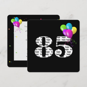 Convites 85ª Festa de aniversário com grupo de balão