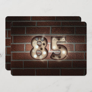 Convites 85ª luz de marque-Festa de aniversário no tijolo