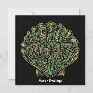 Convites 8647 Concha de Linocut Oitenta e Seis Quarenta e S