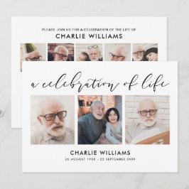 Convites 8-Foto Celebração da Vida/Funeral/Memorial
