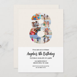 Convites 8th Birthday Invitation Minimalist - Number 8