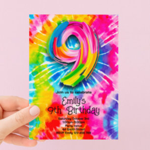 Convites 9º Aniversário Tie Dye