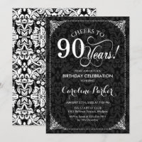 90 Aniversário - Damasco Preto e Branco