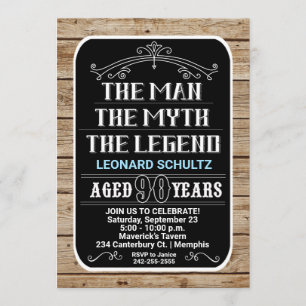 Convites 90 Aniversário O Homem O Mito A Lenda 90 Anos