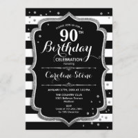 90 Aniversário - Tiras Pretas Prateadas