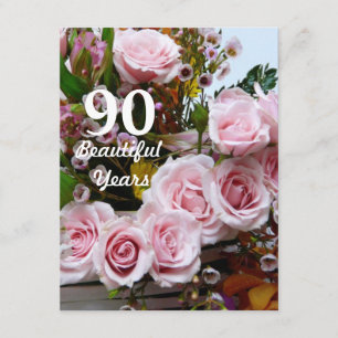 Convites 90 anos bonitos! - Festa de aniversário/rosas