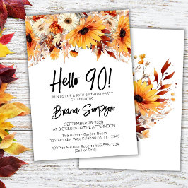 Convites 90 Birthday Fall Floral