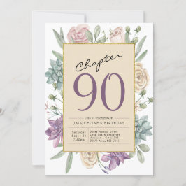 Convites 90 Birthday Floral Surprise Party