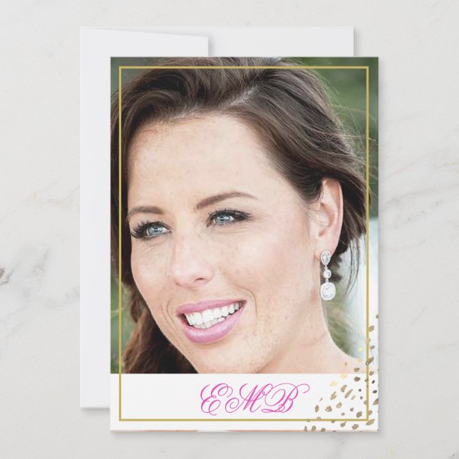 Convites 90 Birthday Na moda Foto do Dourado Elegante Moder (Frente)