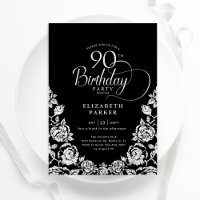 90 Birthday Rosas de Prata Negra