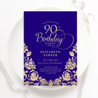 90 Birthday - Rosas Dourados Roxos