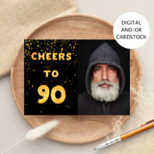 90 de aniversário foto de animação em ouro negro