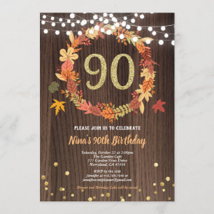 Convites 90 de outono, dia de aniversário, dia de graças, c