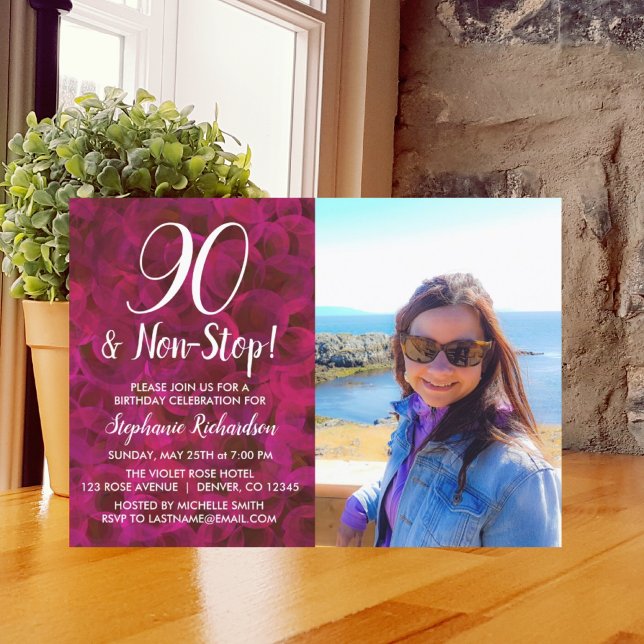 Convites 90 e Festa de aniversário de fotos de Rosa vermelh (Criador carregado)