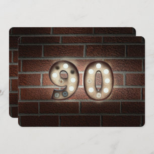 Convites 90 Festa de aniversário-marqueque luzes no tijolo