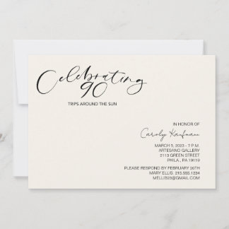 Convites 90 viagens à volta da Festa de aniversário moderna