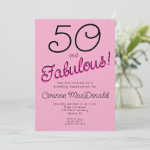 90's Fifty and Fabulous blush pink 50th Birthday 