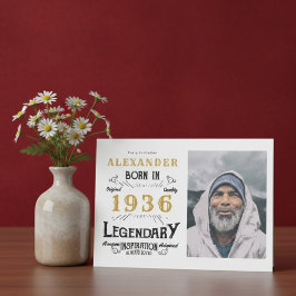 Convites 90th Birthday 1936 Legend White & Gold Photo