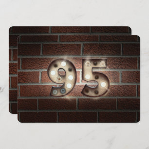 Convites 95ª Festa de aniversário-marquee luzes no tijolo