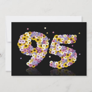 Convites 95.a Festa de aniversário, com letras floridas