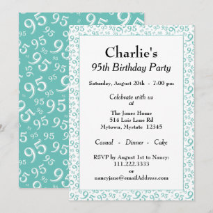 Convites 95.o Aniversário - Padrão Aleatório Número Pad