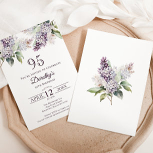 Convites 95.o Aniversário Primavera Lilac