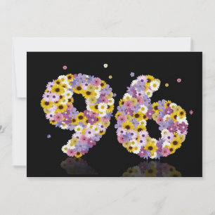 Convites 96.a Festa de aniversário, com letras floridas