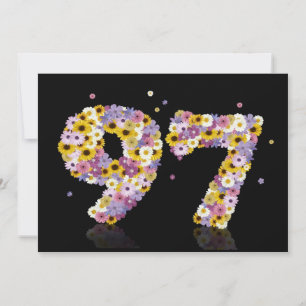 Convites 97.a Festa de aniversário, com letras floridas