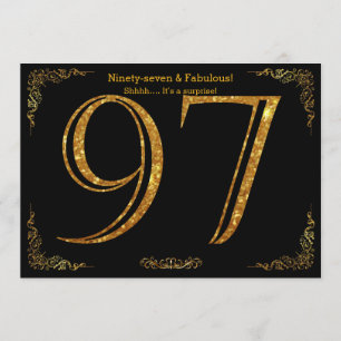 Convites 97.a Festa de aniversário,Gatsby styl,dourado pre