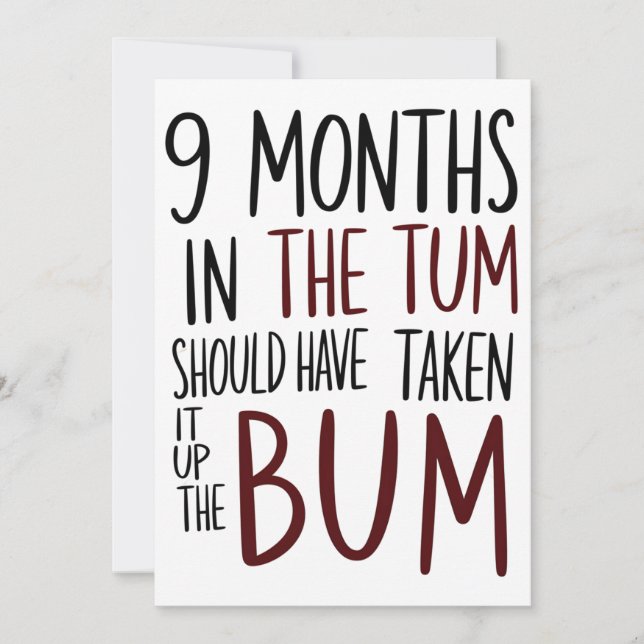 Convites 9 Meses No Tum Deveriam Ter Levado Na Bunda Engraç (Frente)