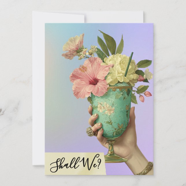 Convites *~* A101 FOTO 10 Ornamentado Coquetel BACHELORETTE (Frente)