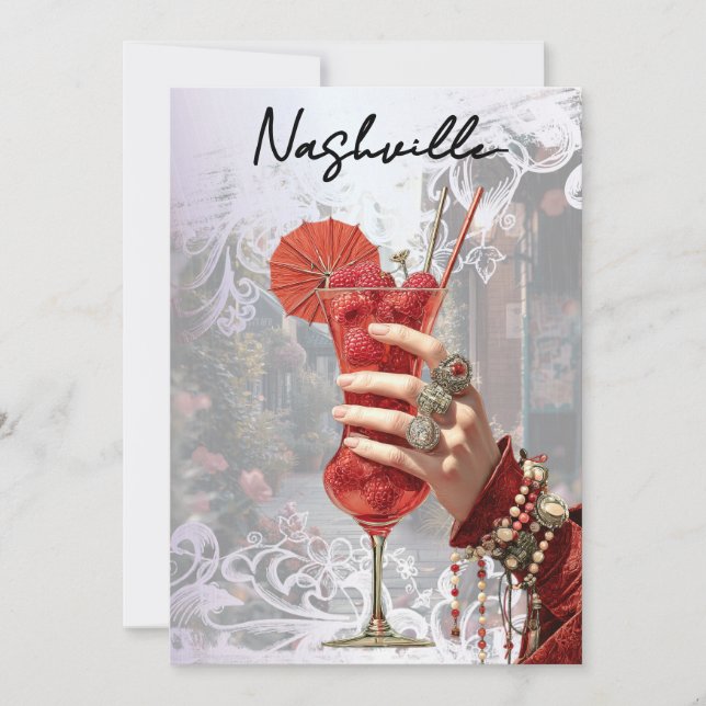 Convites *~* A101 FOTO Cocktail Nashville 16 BACHELORETTE (Frente)
