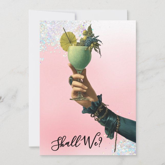 Convites *~* A101 Ornamentado Cocktail 2 FOTO BACHELORETTE  (Frente)