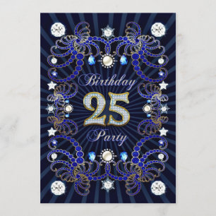 Convites a 25a festa de aniversário convida com massas das