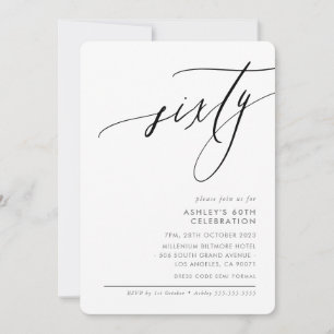Convites A 60ª festa da Caligrafia moderna ELEGANTE - branc