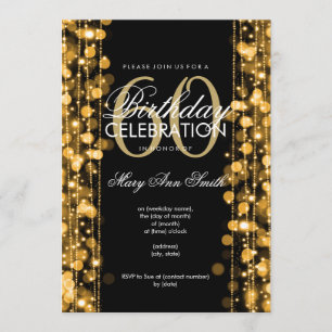 Convites A 60th festa de aniversário elegante Sparkles our