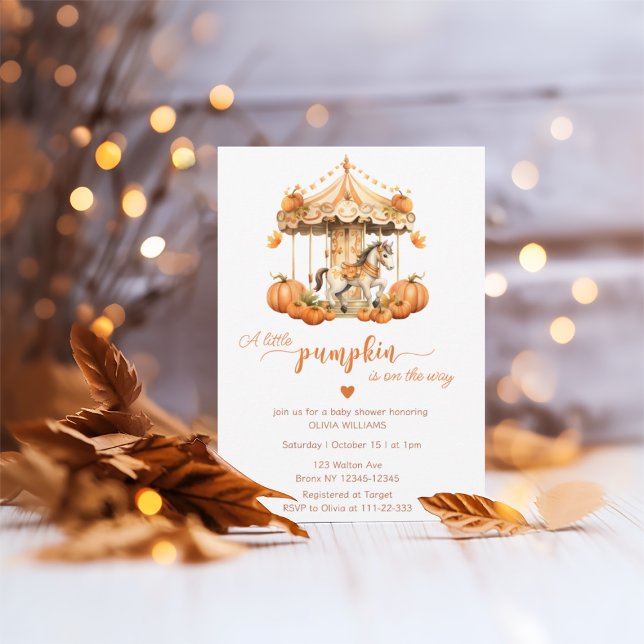 Convites A abóbora Carousel está no caminho do chá de frald (Criador carregado)