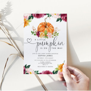 Convites A abóbora está a caminho do chá de fraldas