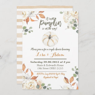Convites A abóbora pequena branca está no chá do casal da