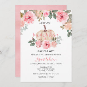 Convites A abóbora rosa está no caminho do Chá de fraldas