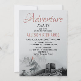 Convites A Adventure aguarda o chá de fraldas viagem das mo
